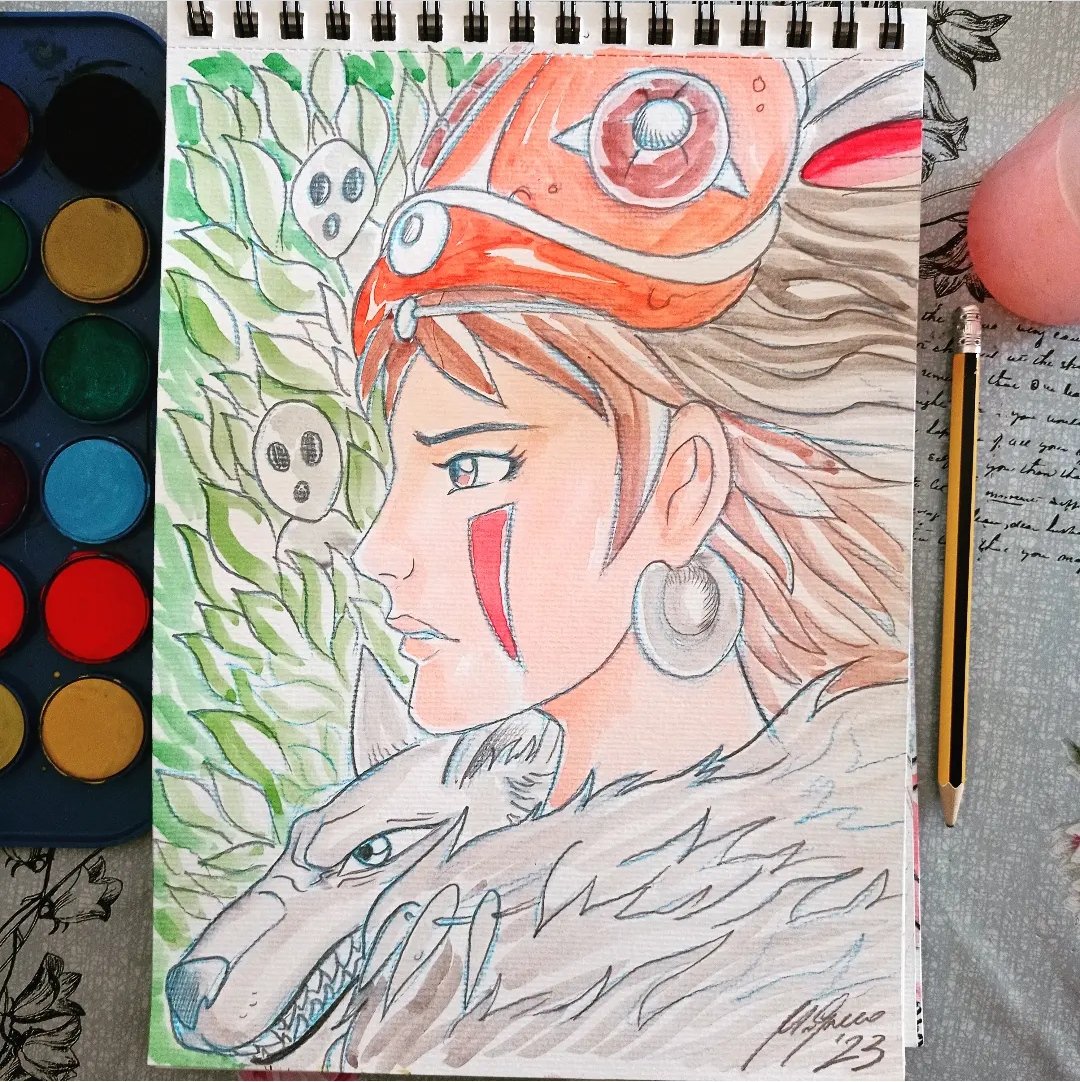 #princessmononoke #mononokehime #fanart #watercolors