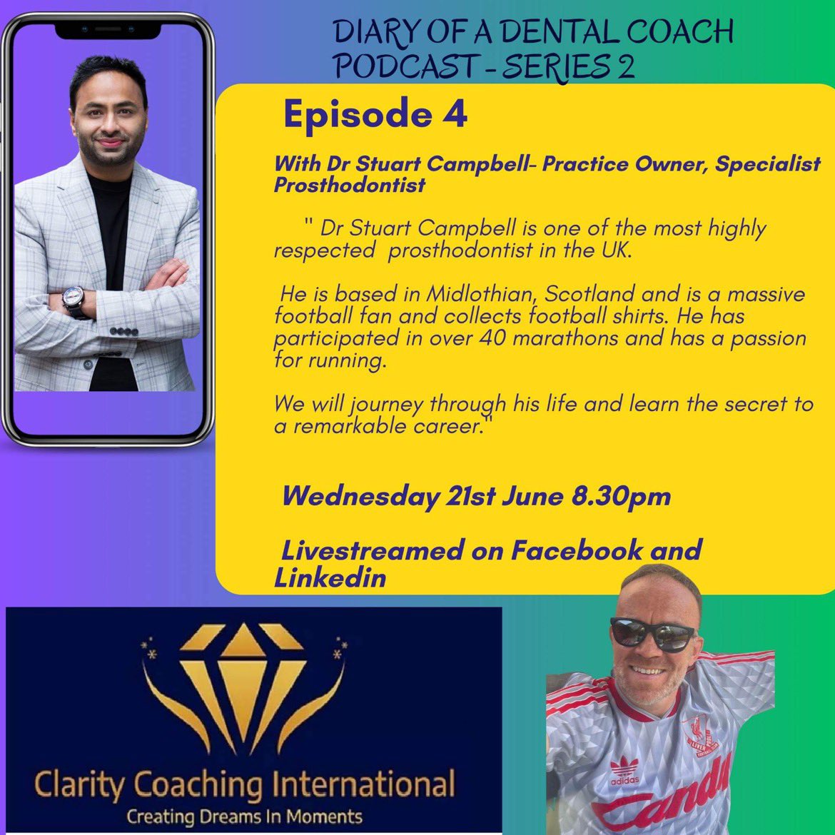 OneintheChair2W's tweet photo. Stuart had the pleasure of appearing on the ‘Diary of a Dental Coach’ podcast with Mudasser Hussein 

Give it a listen on Apple, Spotify and all the usual places 👍 https://t.co/O5th8uY8Vl