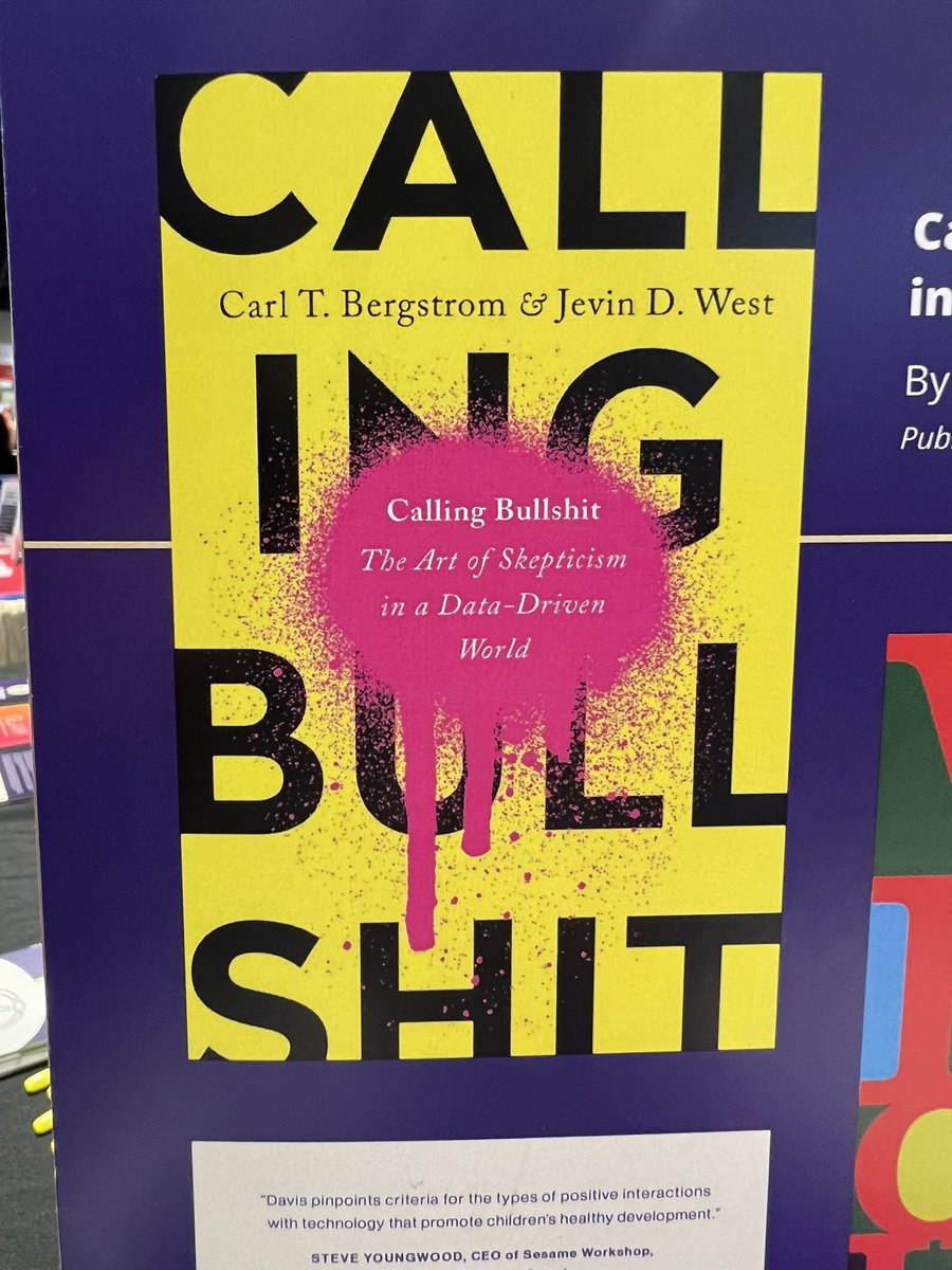 gwendifer's tweet photo. Interested in how to fit disinformation?  

Swing by the University of Washington iSchool booth 4740 for a copy of “Calling Bullshit”

The magic phrase “dubs loves to read.”

#ala2023 #ala #alaac2023 https://t.co/MC8Fov0fbh