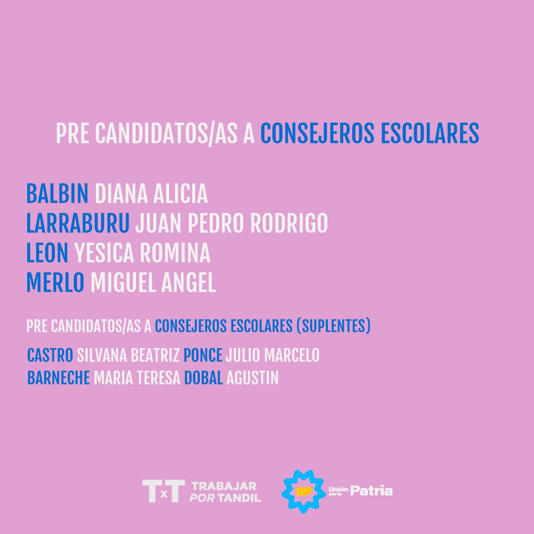 FPTandil's tweet photo. En Tandil hay unidad

Los hombres y mujeres que integran esta lista surgen del consenso general entre los diferentes espacios sindicales, sociales y políticos que forman parte de Unión por la Patria en Tandil. https://t.co/favNn759Ro