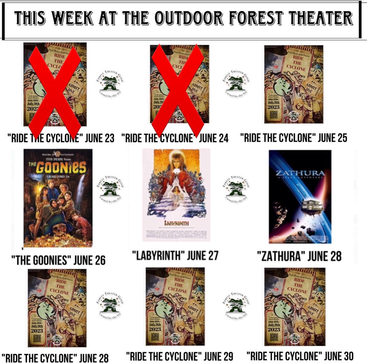 Here’s what’s next! Make sure you come see Ride the Cyclone today, tickets linked in website🎢 #ridethecyclone #filmsintheforest #foresttheaterguild #carmelbythesea