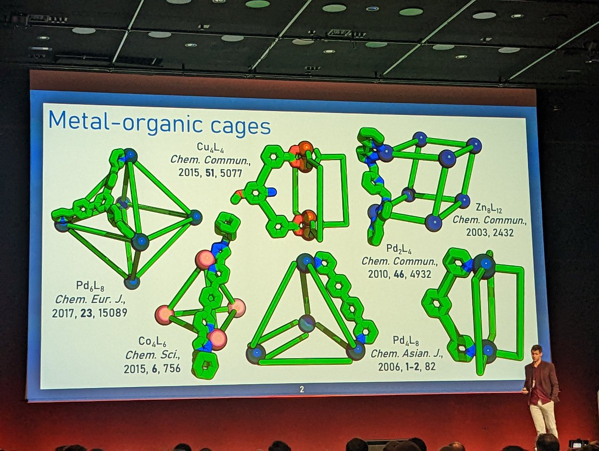 Jamie Lewis @LewisChemistry @unibirmingham presenting on the #SelfAssembly of metal-organic cages from low-symmetry ligands at #ISMSC2023. Including many cool illustrations.
