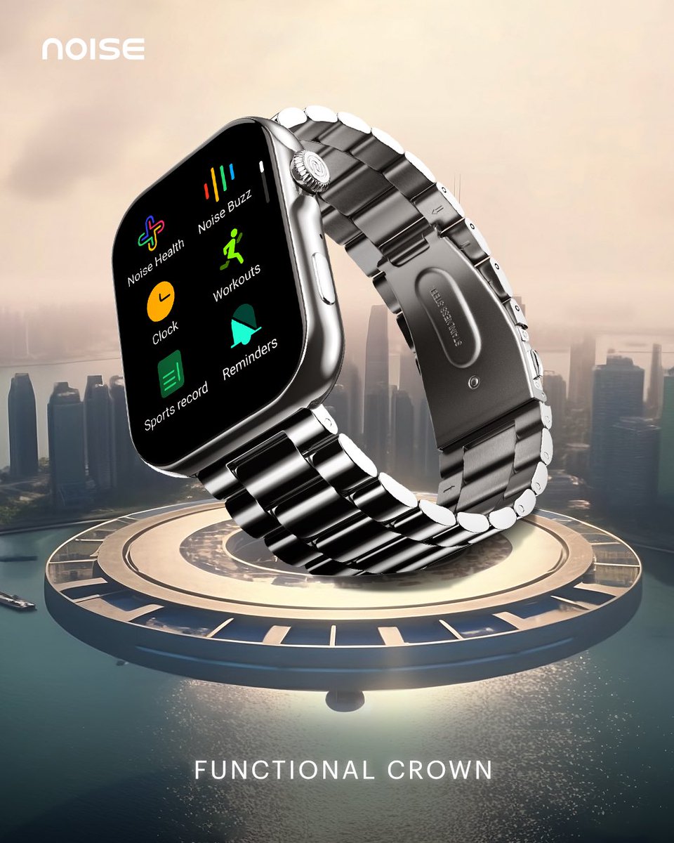 gonoise's tweet photo. Navigate effortlessly through menus, apps, & notifications with a simple twist of the rotating corwn.
#UnlockTheFuture with ease. ⌚🔄
ColorFit Vision 3, arriving tomorrow at 12pm on https://t.co/ZB7j37LTua and Flipkart.
#Noise #NoiseSmartwatch #ColorFitVision3 https://t.co/7iEa15g5rf