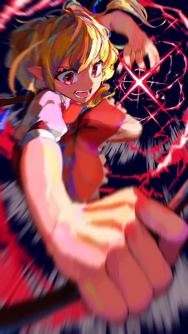 いいねぇ勢いあるねぇ #イラスト #東方Project #レミリア・スカーレット #フランドール・スカーレット