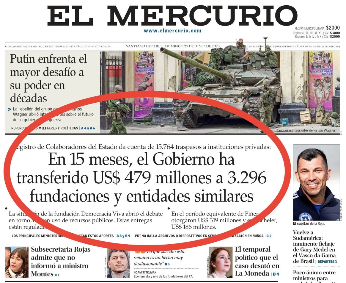 PamJiles's tweet image. 479.000.000 de dólares que son 383.000.000.000 de pesos.

Para esto quiere @mariomarcelc su Reforma Tributaria.
Para esto quiere @jeannette_jara la Reforma Previsional.