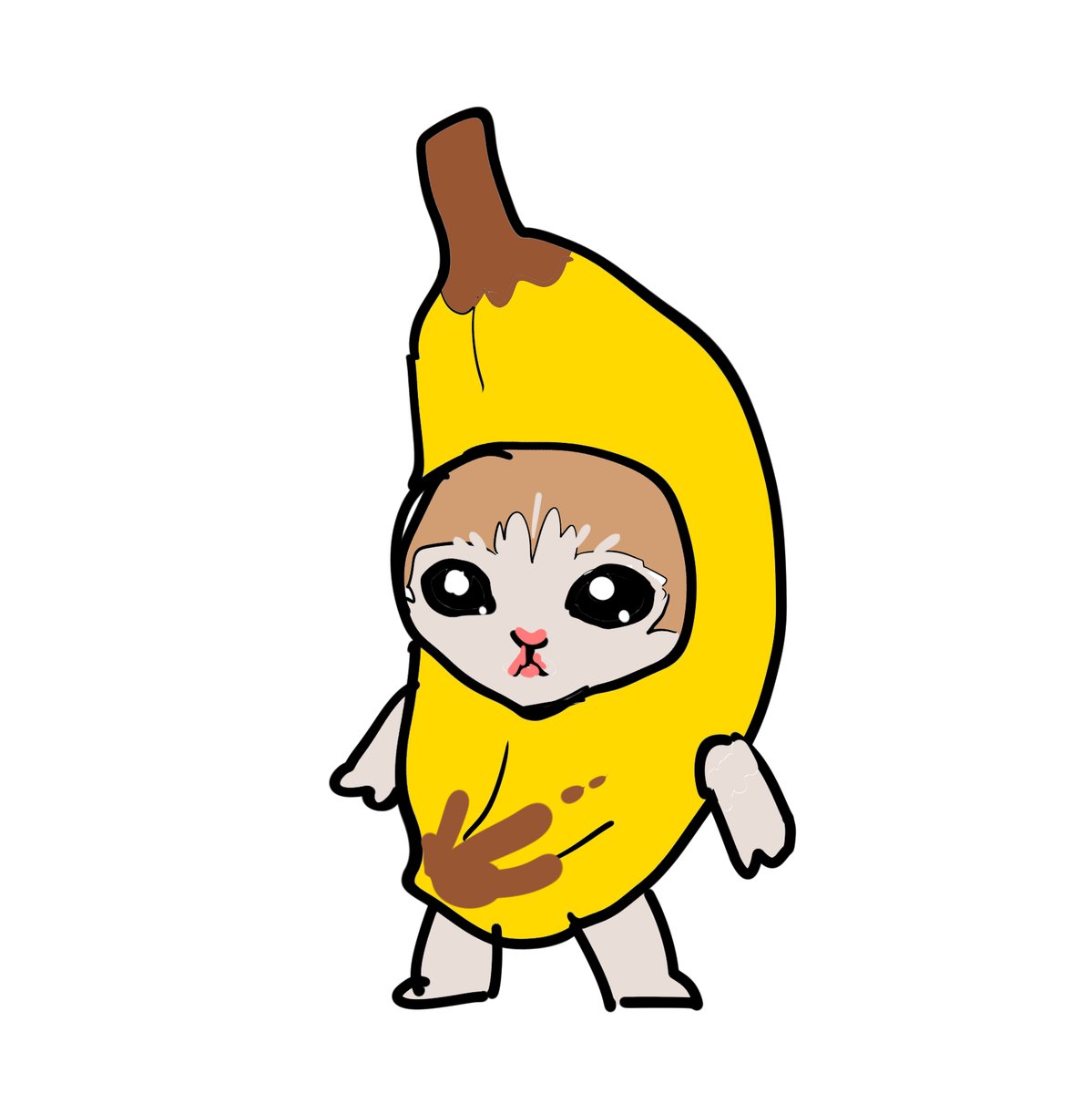 「 バナナ猫です」|OKADAのイラスト