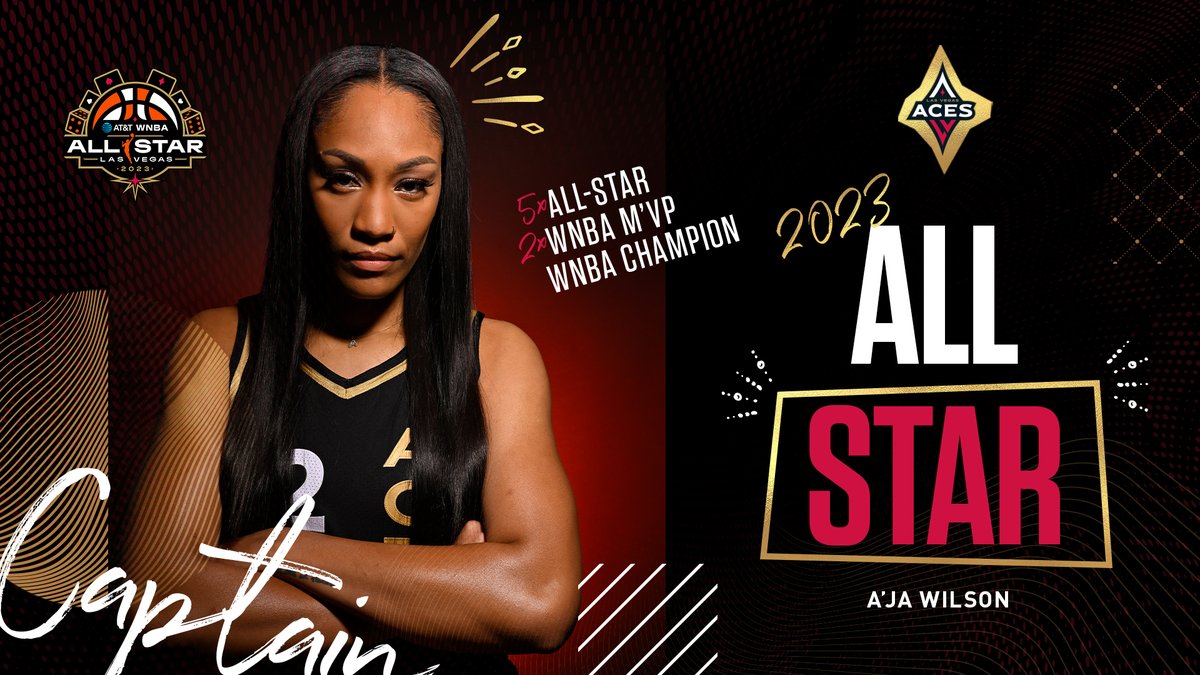 🌟 𝟮𝟬𝟮𝟯 𝗔𝗟𝗟-𝗦𝗧𝗔𝗥 🌟

♠️ 5th <a href="/WNBA/">WNBA</a> All-Star Selection
♠️ League Leader in All-Star Fan Voting two years in a Row

Say hello to your back-to-back #WNBAAllStar Captain, <a href="/_ajawilson22/">A'ja Wilson</a>!