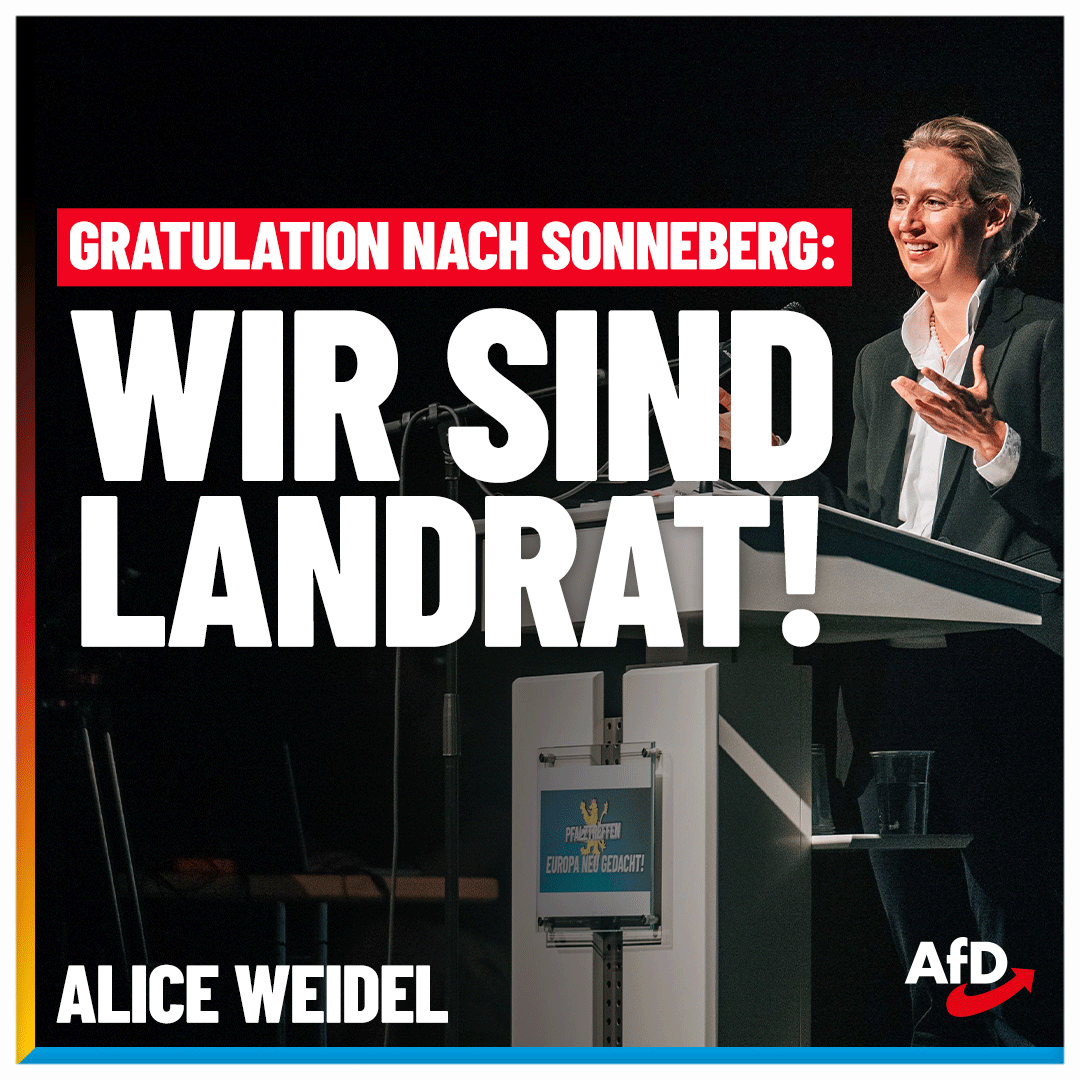 Robert #Sesselmann hat Geschichte geschrieben: Er ist der erste #AfD-Landrat in Deutschland! Herzlichen Glückwunsch nach #Sonneberg, vielen Dank an alle Wahlkämpfer, Unterstützer und vor allem Wähler. Das ist erst der Anfang!