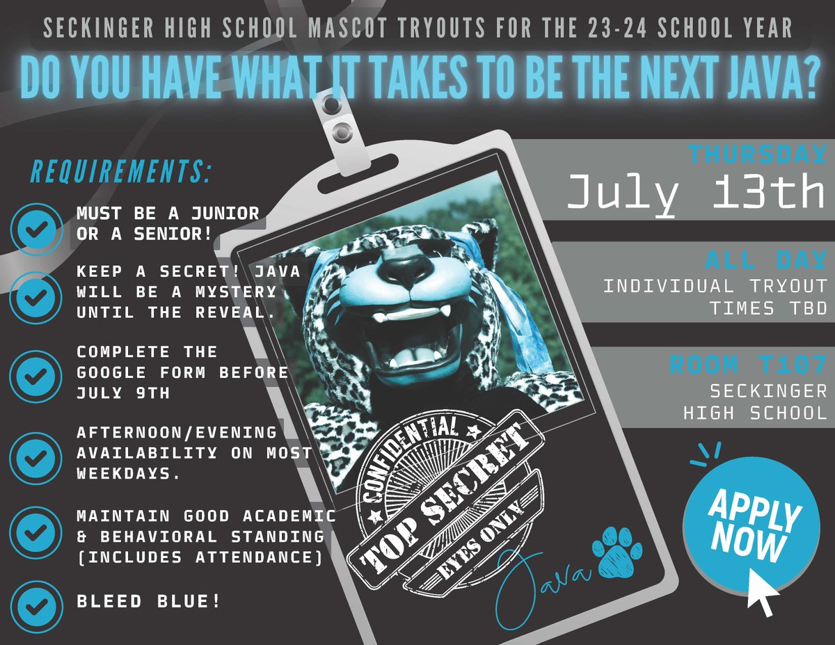 Are you the next JAVA?? Become a part of the tradition and legacy at SKG. Apply now 👇#4theSKG #BleedBlue #JAVAthe2nd <a href="/SKG_Jaguars/">Seckinger High School</a> @SKG_Principal