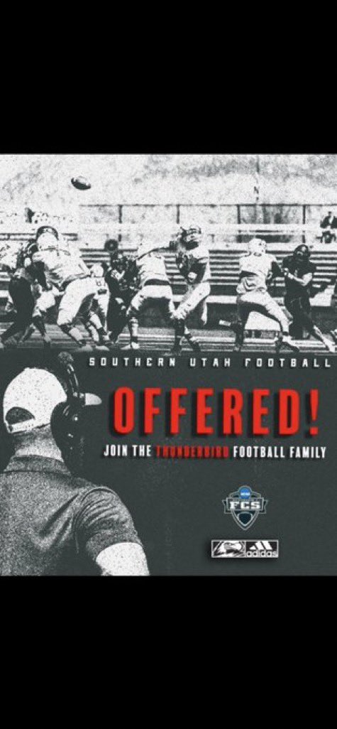 #AGTG After a great camp and talk with <a href="/delanefitz/">DeLane Fitzgerald</a> I am grateful to receive my first D1 offer to Southern Utah University! <a href="/coachtyehiatt/">Tye Hiatt</a> <a href="/bmeasom1/">Brady Measom</a>  <a href="/VAQB8/">Coach Thompson</a> #TBirdNation #RaiseTheHammer