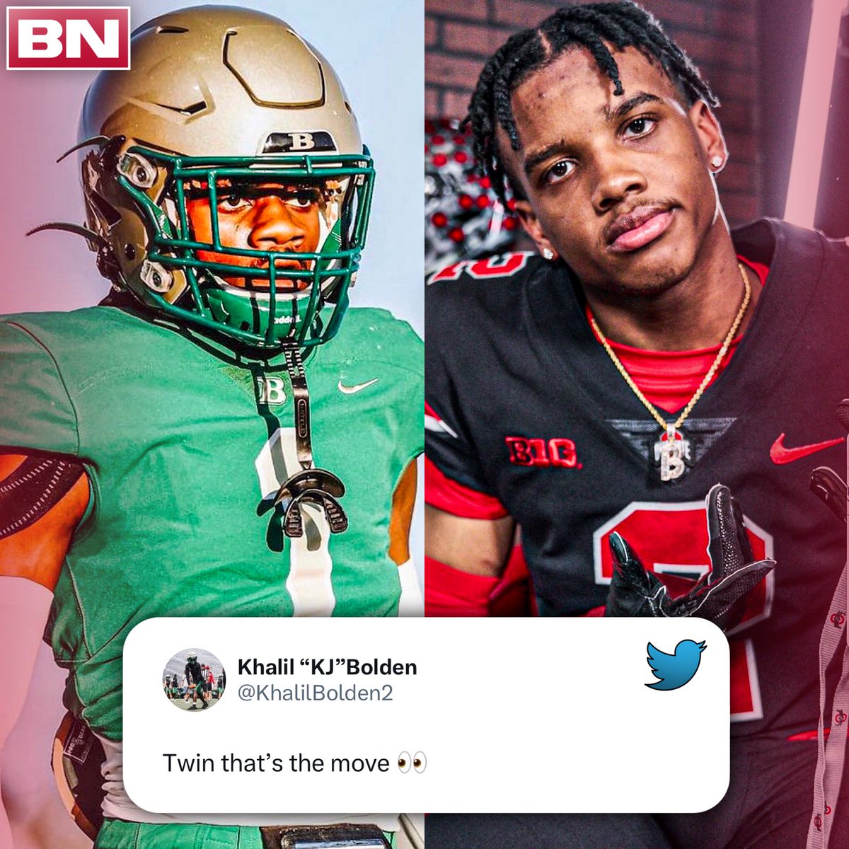 Five-star SAF @KhalilBolden2 taking notice to @bryvonny’s Ohio State commitment yesterday 👀