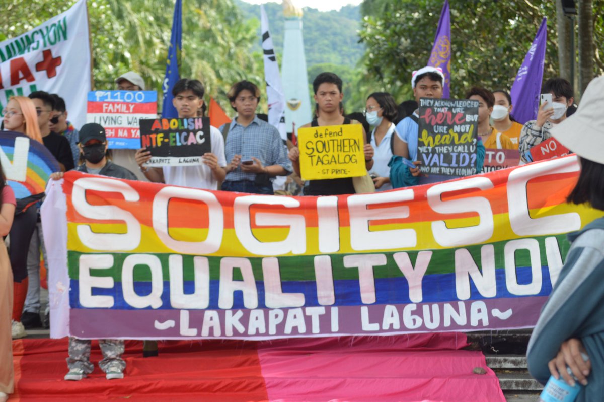 SCMPLaguna's tweet photo. TIGNAN: Nakiisa ang  Student Christian Movement of the Philippines - Laguna Sa Southern Tagalog Pride March, Hunyo 25 na ginanap sa Carabao Park sa UP Los Baños. Kasama ang mga miyembro ng LGBT at iba pang  sektor ng lipunan…

#STPride2023

1/3 https://t.co/0mDajjcLRh
