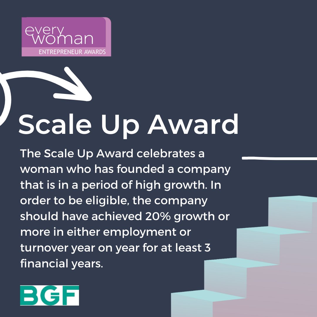 everywomanUK's tweet photo. Calling all successful female entrepreneurs! Don't miss your chance to enter the Everywoman Entrepreneur Awards and potentially win the Scale Up Award category, sponsored by @BGFinvestments.  Nominations open until July 10th. https://t.co/mKOrIvjlnS https://t.co/0h11hl4MWC