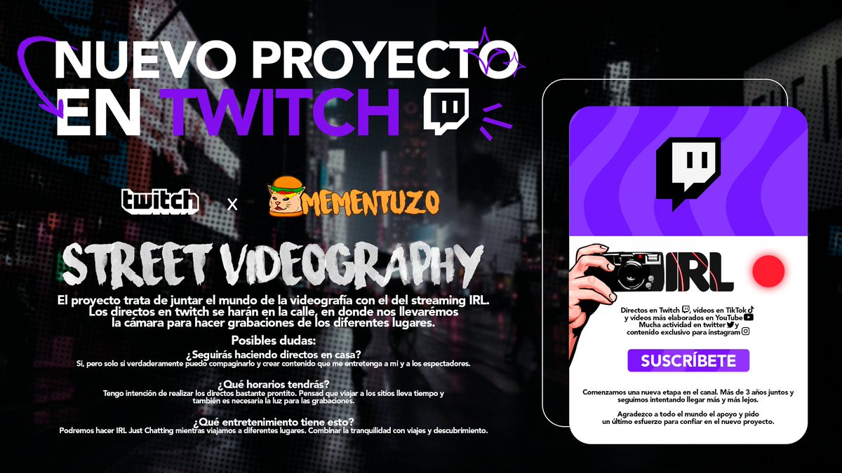 Mementuzoo's tweet photo. 🔥𝗡𝗨𝗘𝗩𝗢 𝗣𝗥𝗢𝗬𝗘𝗖𝗧𝗢🔥

Tengo muchas ganas de mi nueva etapa en redes. Agradecería difusión y apoyo :)

¡𝙈𝙪𝙮 𝙖𝙩𝙚𝙣𝙩𝙤𝙨!💜 https://t.co/j0z8Ks3eKb