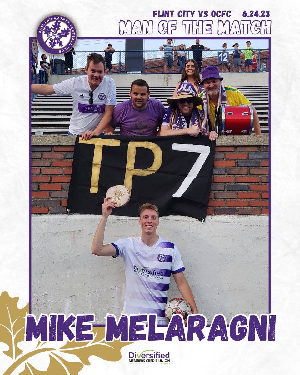 Yesterday’s DMCU ‘Man of the Match’ honors go to el capitano, <a href="/mikemelaragni/">Michael Melaragni</a>! 👨‍✈️

A goal and a gritty performance that led the group all night. Well done, Mike!

<a href="/diversified_cu/">Diversified Members Credit Union</a> 

#BleedPurple | #UpTheCounty