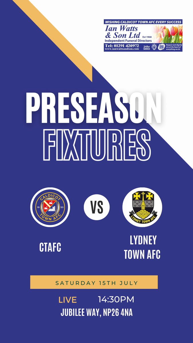 🗓️ A short journey on the A48 for our visitors on our second preseason game. Looking forward to seeing you guys @LydneyTownAFC!

#CTAFC