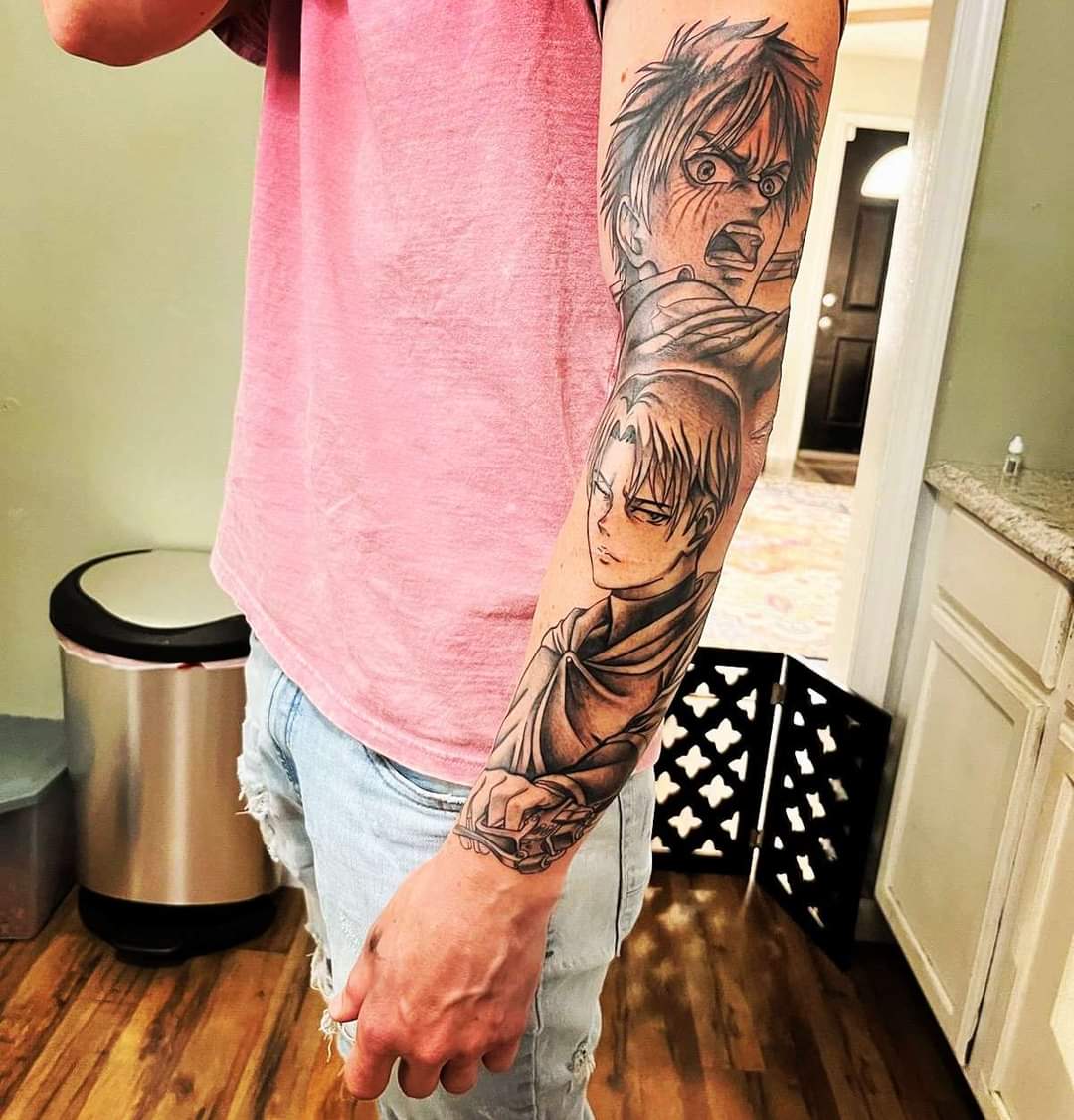 kkohler22's tweet photo. @Mitsukris @Ninja Demon slayer nice 👌. I got an AoT sleeve last year https://t.co/WevRC1gPnx