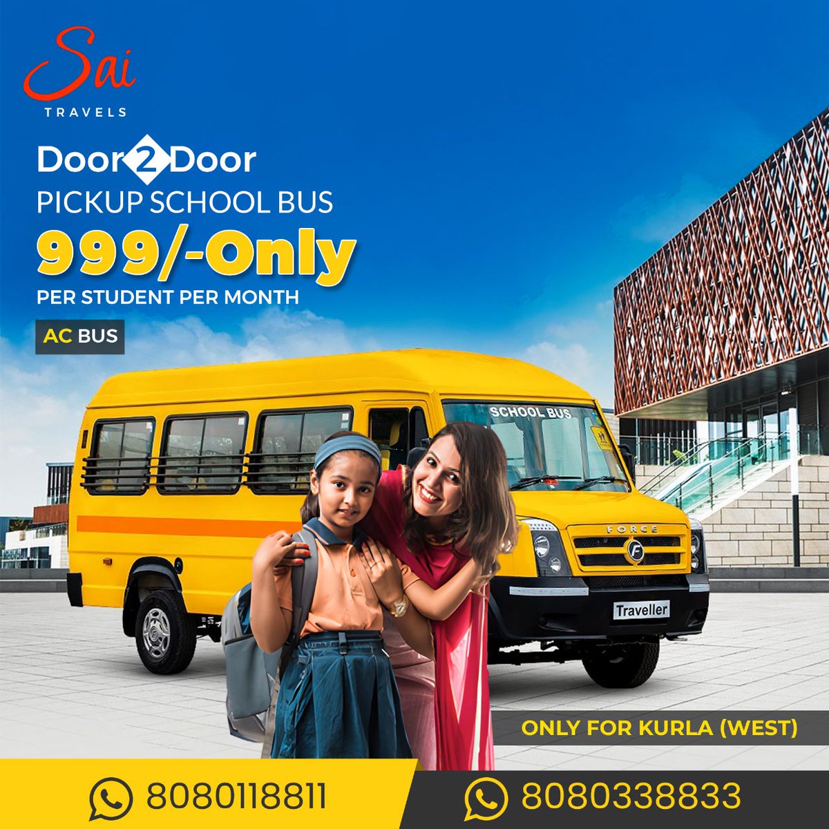 Have you tried @Saisiddhitravels8080 's Door-to-Door Pickup School Bus service yet?

Book Now.!
Call: 8080118811 / 8080338833
.
.
#SaiTravels #SaiSiddhiTravels #Transport #Kurla #Pickup #DropOff #Service #Bus  #DoortoDoor #DigiTechMahi #DigiTechMahiMarketing #Digital #Agencylife