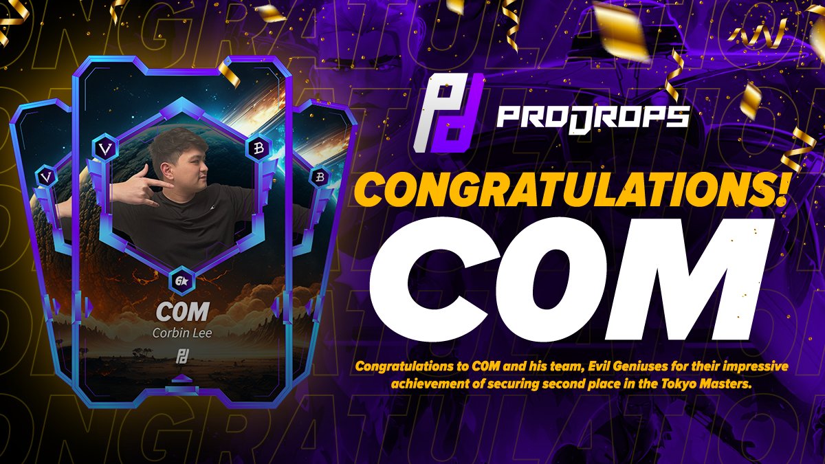 ProDropsGame's tweet photo. Congratulations to our #ProDropsPartner @C0Mtweets, for the incredible performance at VCT Masters Tokyo and making 2nd place with your team!
2nd place is no easy feat, we're sure you're going to lift that trophy one day🙏 https://t.co/W1KXwEQRf7