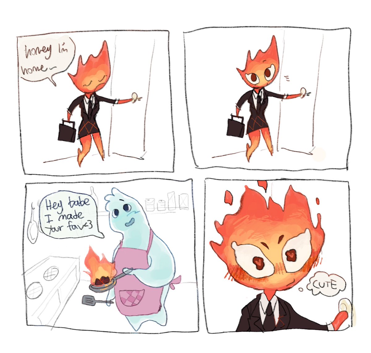 hibruh1001's tweet photo. Wade being the perfect male wife #Elemental https://t.co/zmwRsW8BGr