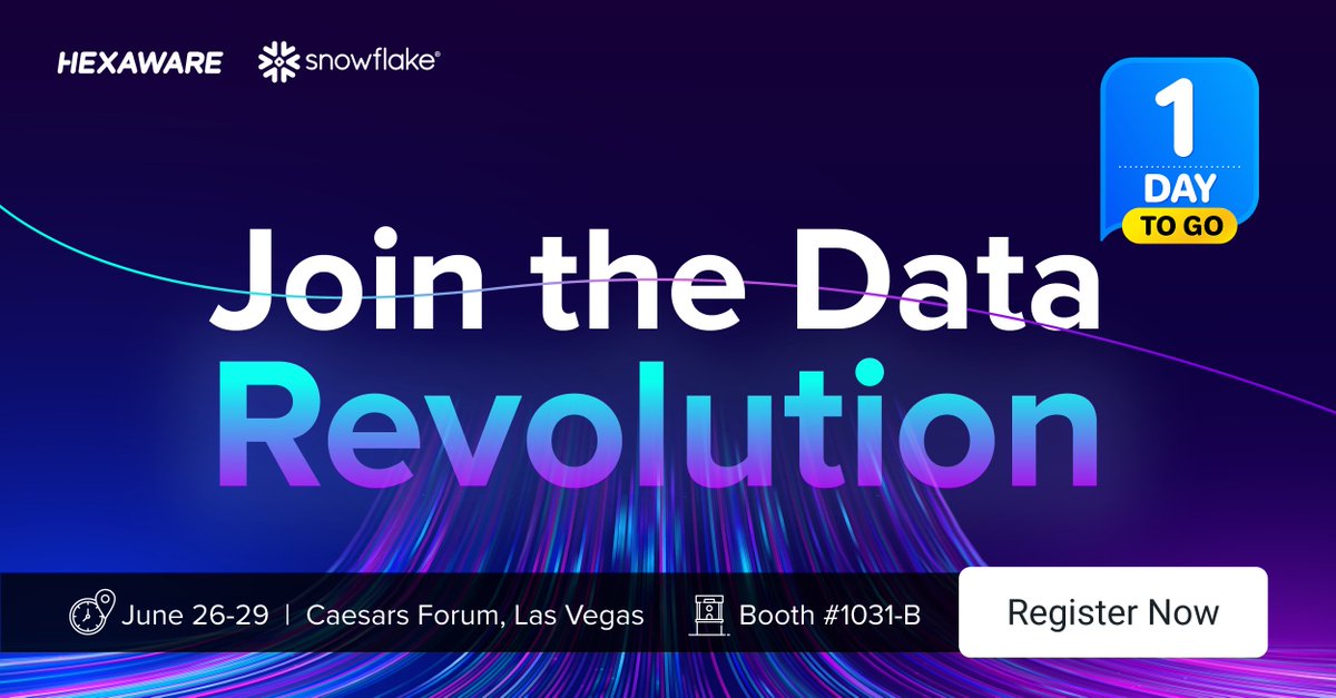 Tomorrow is the big day! Learn how Hexaware can accelerate your #Snowflake migration by up to 60%, unlocking new avenues for #data monetization with #AI/ML. See us at the #SnowflakeSummit, Booth #1031-B! bit.ly/3XmrVwk #CloudComputing #CloudServices #Cloud