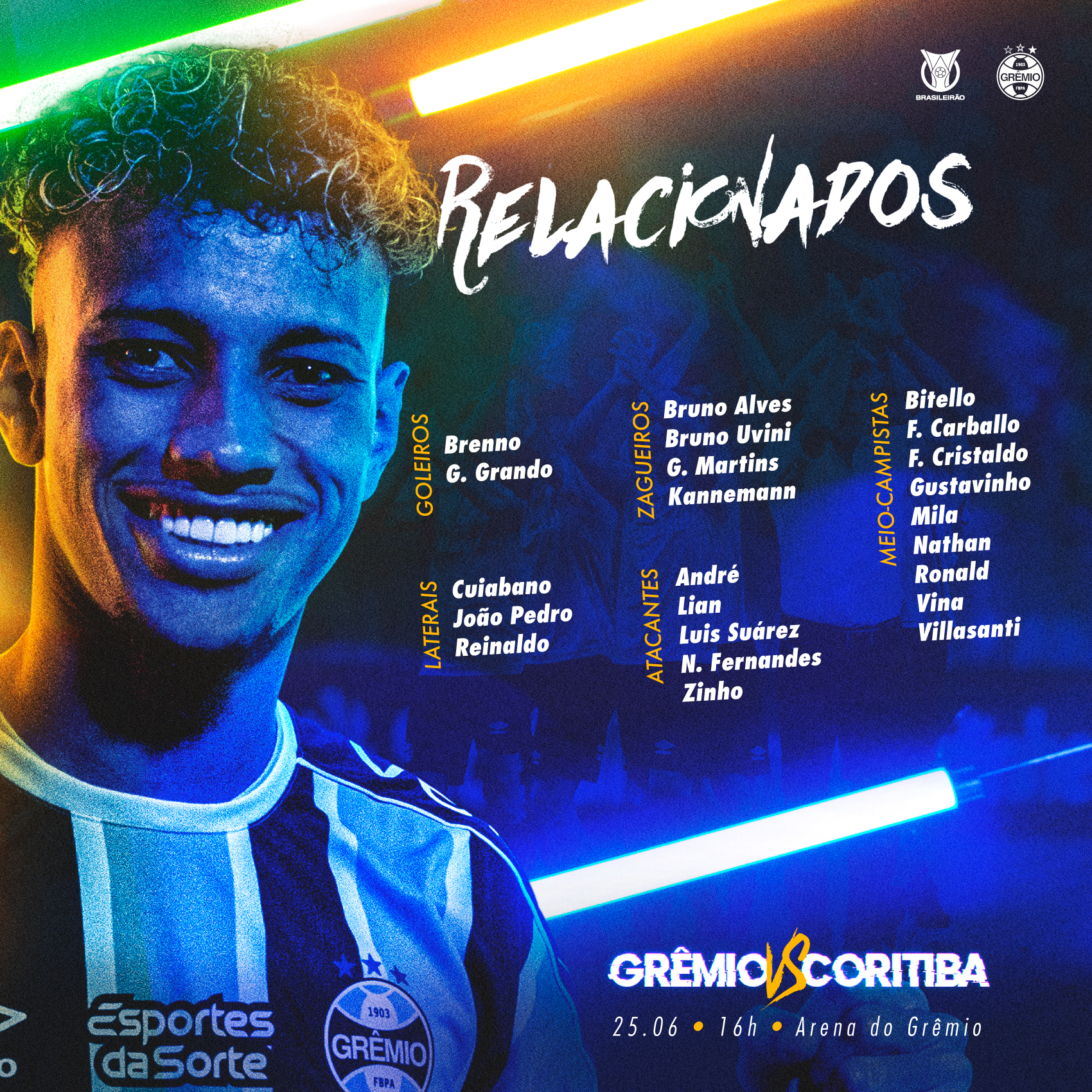 Grêmio FBPA on X: 📋ESCALAÇÃO DO TRICOLOR! 🇪🇪 #GRExCAX #Gauchão2022  #PeloGrêmioComOGrêmio  / X