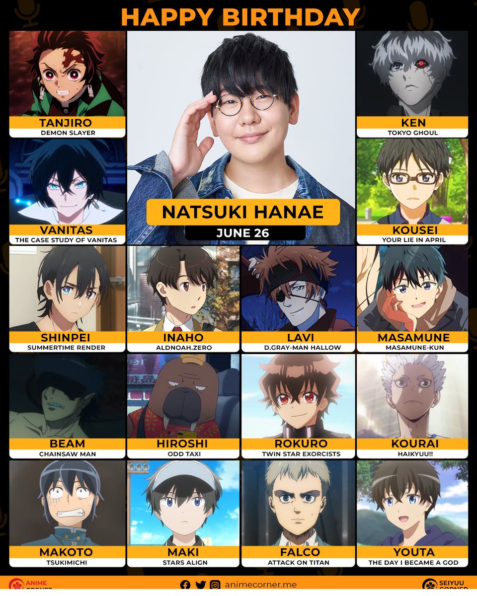 Happy 32nd birthday to Natsuki Hanae! 🎉🎂😍

Join us in wishing him all the best @hanae0626 

#NatsukiHanae #花江夏樹