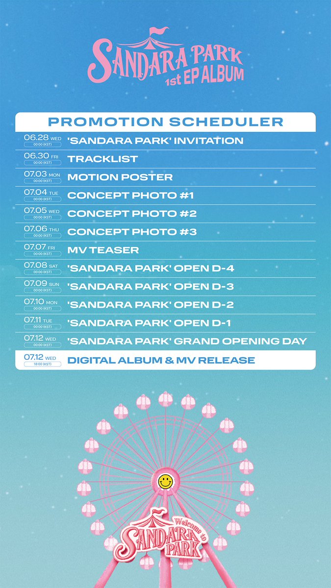 krungy21's tweet photo. PROMOTION SCHEDULER

❝𝘞𝘢𝘪𝘵𝘪𝘯𝘨 𝘧𝘰𝘳 𝘺𝘰𝘶 𝘢𝘵 𝘚𝘈𝘕𝘋𝘈𝘙𝘈 𝘗𝘈𝘙𝘒!❞

Sandara Park Digital EP 
〖𝐒𝐀𝐍𝐃𝐀𝐑𝐀 𝐏𝐀𝐑𝐊〗
🎡 2023.07.12 6PM (KST)

#산다라박 #SandaraPark https://t.co/8wnpCvCqHP