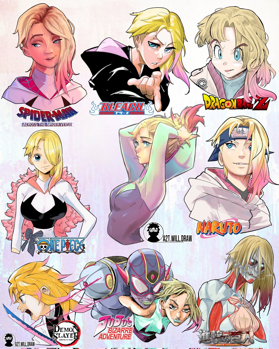 #GwenStacy in 9 Manga Art Styles