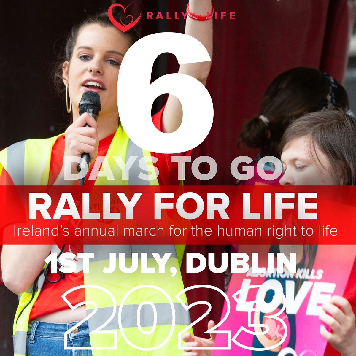 JUST 6 DAYS TO GO until we Rally for Life in Dublin. Make sure you join us on Saturday as we march in defence of the right to life for the unborn!

#StopAbortingOurFuture #RallyforLife #WhyWeMarch