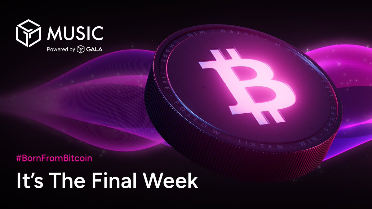 This is your final chance to enter our #Bitcoin giveaway!

Join our #Giveaway for a chance to win the coin that started it all or one of 300 earning-enabled music tracks! gomusic.gala.com/btc-giveaway 

#BornFromBitcoin #Crypto #StandWithCrypto #altcoins