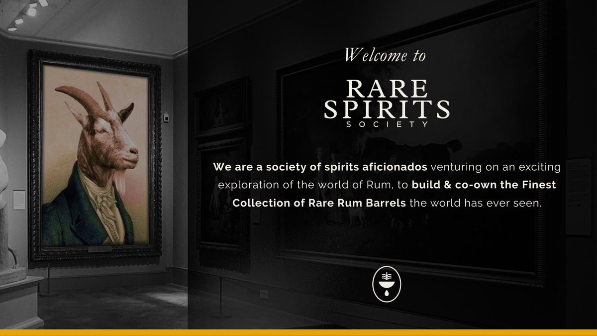 Welcome to our Society 🥃 

Our portfolio collects the Finest Rare Rums. Our Society, the Finest Rare Minds.

Going Forward. Shoulders Back!
#Web3 #Rum #Society #Tokenization #Blockchain