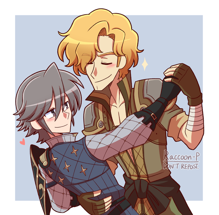 RaccoonP6's tweet photo. I redrew one of my old drawings from 2019. One of my FE rarepairs that I thought was cute. (Original is in the reply)
#FireEmblem #Inigo #Laslow #Jesse https://t.co/rGKwtsZRoZ