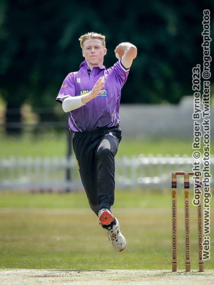 RogerBPhotos's tweet photo. Luke Young bowling for Cheshire in the NCCA Trophy match against Shropshire at Toft Cricket Club on June 25th, 2023.

@CheshireCCC @ToftCC @NCCA_uk https://t.co/B1fXTIjfUE
