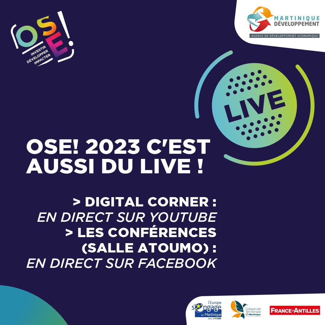 salon_ose_mq's tweet photo. 🎥Ne manquez rien de Ose! 2023 ! Rejoignez-nous virtuellement et suivez toutes les discussions inspirantes, les conseils avisés et les échanges passionnants qui animeront le salon OSE!. 💻

Restez connectés pour être au cœur de l'action ! https://t.co/9WJNd3HDo3