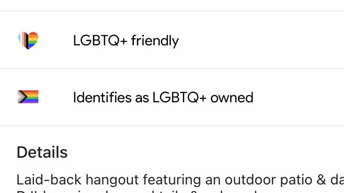 googlemaps's tweet photo. want to support LGBTQ+ owned businesses this Pride Month? just check for this label on Google Maps ⬇️🏳️‍🌈👍 https://t.co/LBqzwOf2HA