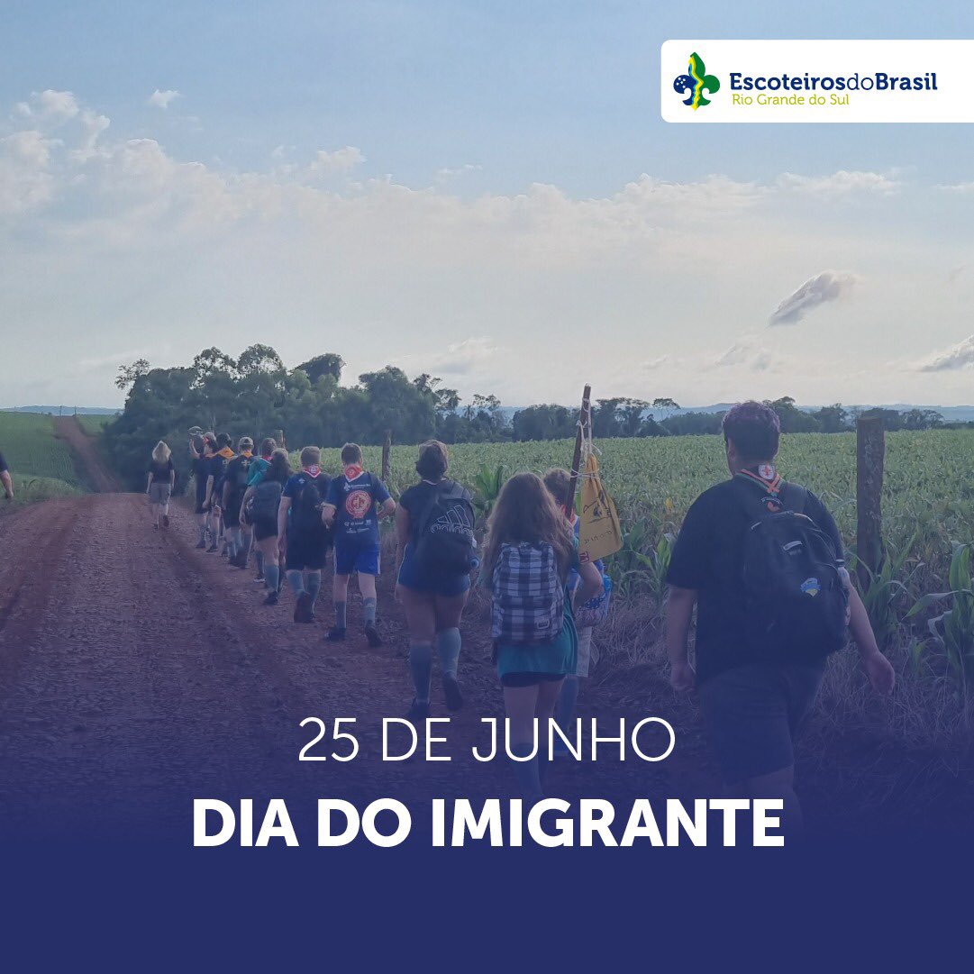 GE35RS's tweet photo. 🫱🏻‍🫲🏿Hoje, como membros dos Escoteiros do Brasil, nos unimos para celebrar o Dia do Imigrante e reconhecer a importância e o valor das pessoas que deixaram seus países de origem em busca de uma nova vida em terras estrangeiras
Feliz Dia do Imigrante!!
#EscoteirosRS #diadoimigrante https://t.co/nC8pG1LVPd