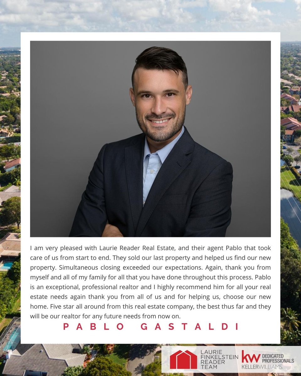LaurieReader's tweet photo. Congratulations on this amazing five-star review Pablo! 
 
Thank you for helping our clients sell their house and buy a new home! 
 
Your commitment to excellence is powerful! https://t.co/xymHs8tCBj