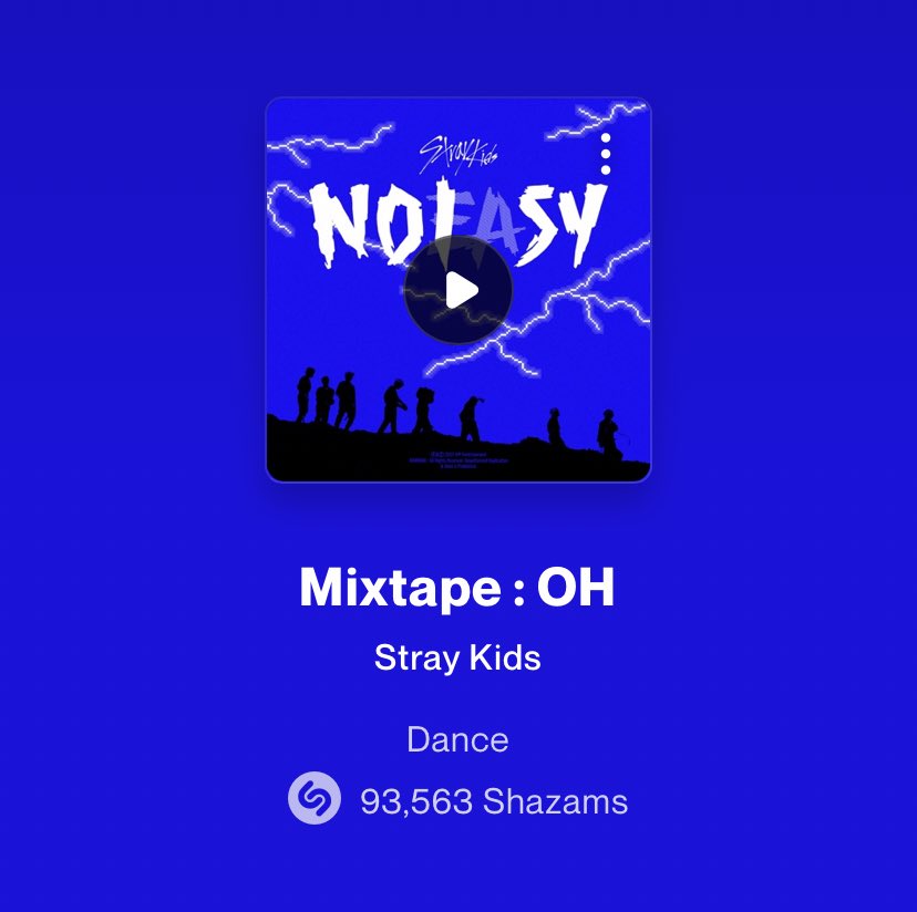 strayshazam's tweet photo. “MIXTAPE OH”  by @Stray_Kids has now surpassed 90k Shazams!

#StrayKids #스트레이키즈 #S_Class #5_STAR https://t.co/jtrgNZECWE