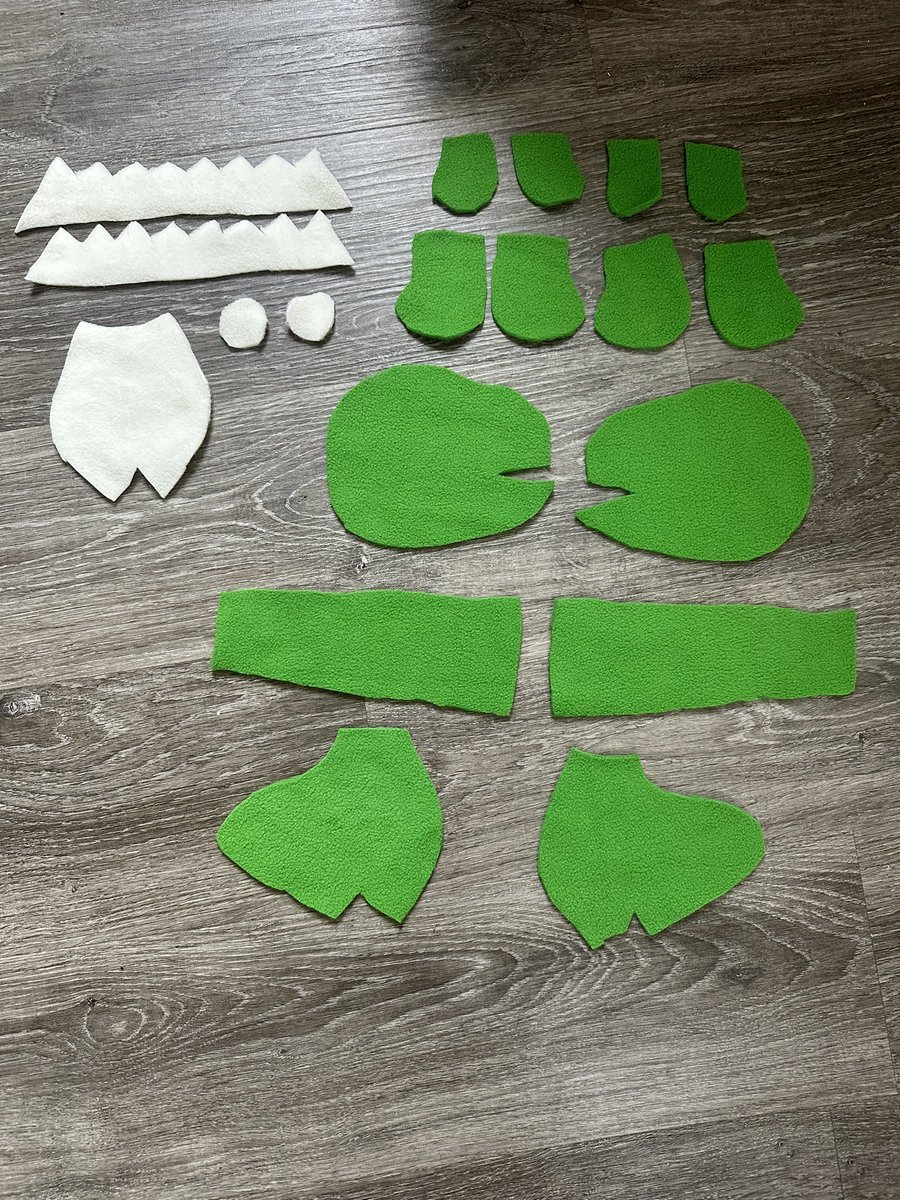 phoenicorn's tweet photo. All fabric cut out. Now, let’s build a cuddly T Rex. #plushie https://t.co/HCJgTtLh2L