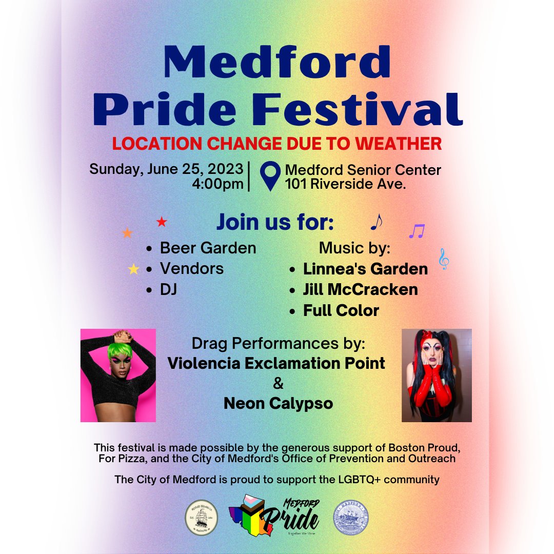 MedfordMA Pride on Twitter "Today! Medford Pride Festival Rain