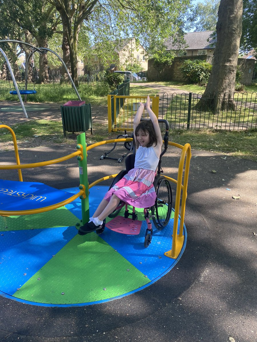 They’ve put in a new accessible roundabout at our local park. The best access is seamless and can be used my disabled and non disabled people alike. Often it really isn’t difficult and is always worth the investment. Look how happy she is 🥹

#AccessMatters