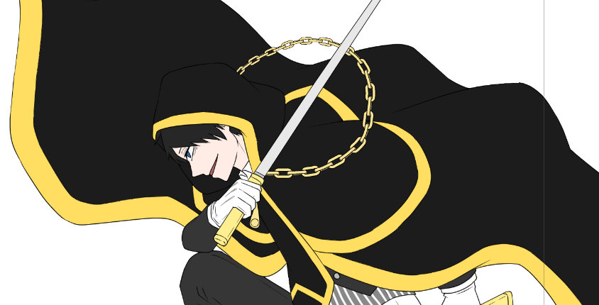 「ローブかぶるとまじで真っ黒」|陽方 龍🐍設定集作成中のイラスト
