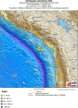 6SixMix's tweet photo. mb 4.9 OFF COAST OF TARAPACA, CHILE https://t.co/x3ca9Z0eRE https://t.co/ZdX7z2kWxu