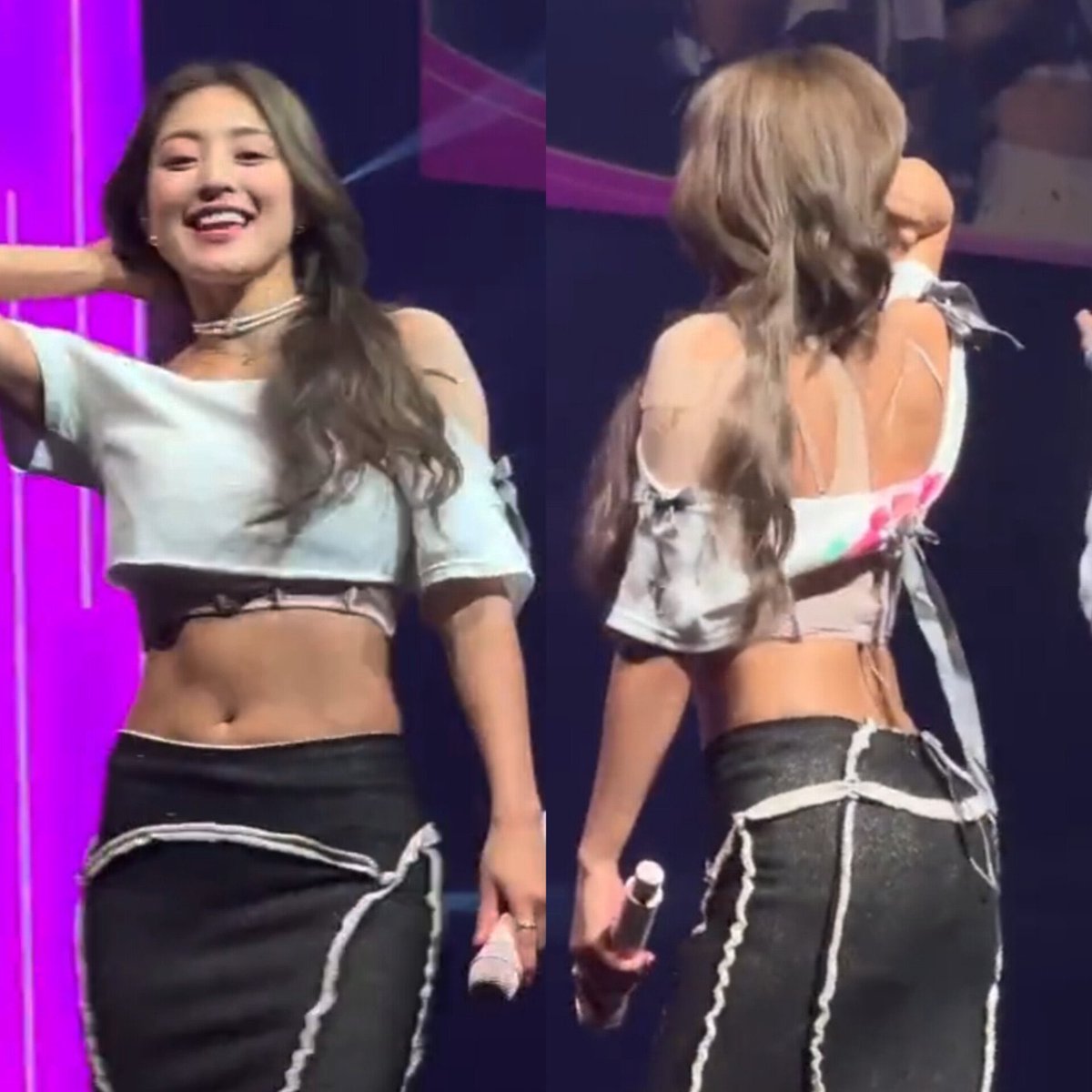 #Jihyo and #Nayeon same skirt?! One from Encore last year and one from last nights concert 🥰🥰 #TWICE_5TH_WORLD_TOUR