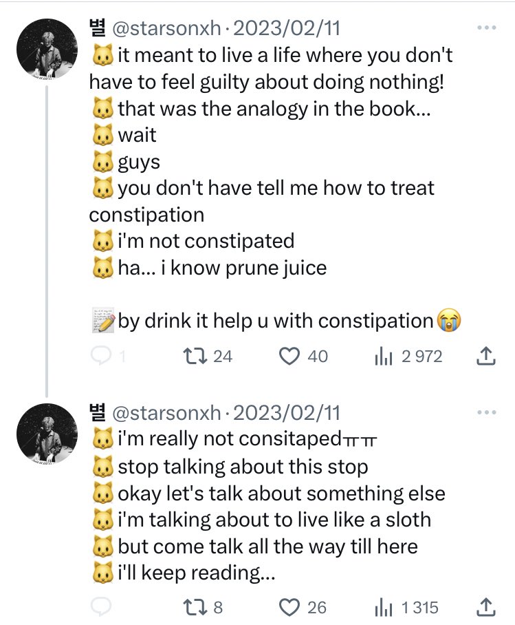 When he talked about sloth poop and got constipation advice then ended up on @/funny__idol