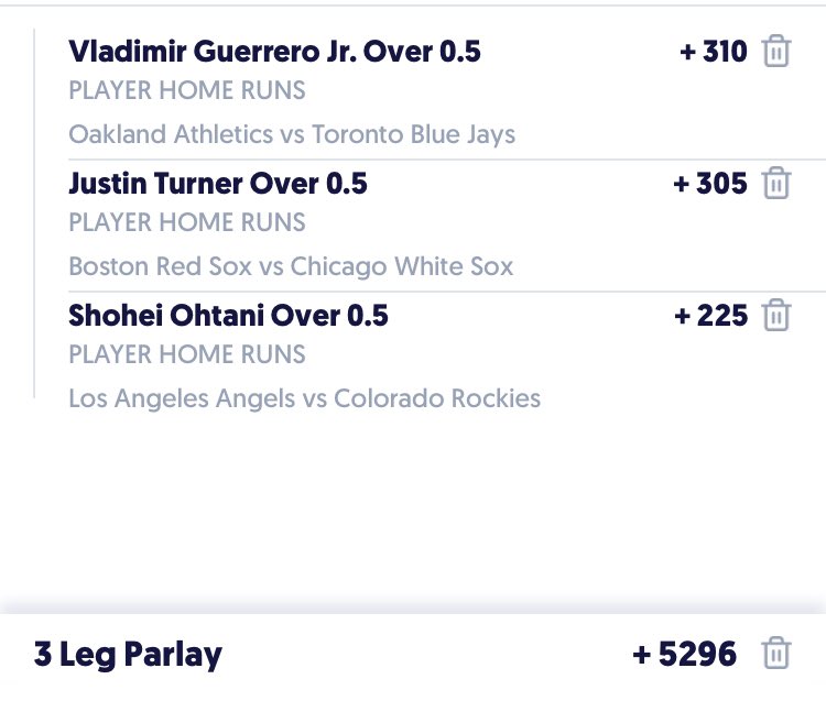 TheBackwardsK's tweet image. #MLB Sunday HR parlay fun 🤷🏽‍♂️ (0.2 units)

• Vlad &amp;amp; OAK SP Medina both w/reverse splits — Vlad HR in L2
• Turner hitting LH well &amp;amp; strong wind blowing out to LF vs CHW SP Banks
• Ohtani in Coors vs LH Gomber who has been bombed by LHB this year

#GamblingTwitter #PlayerProps