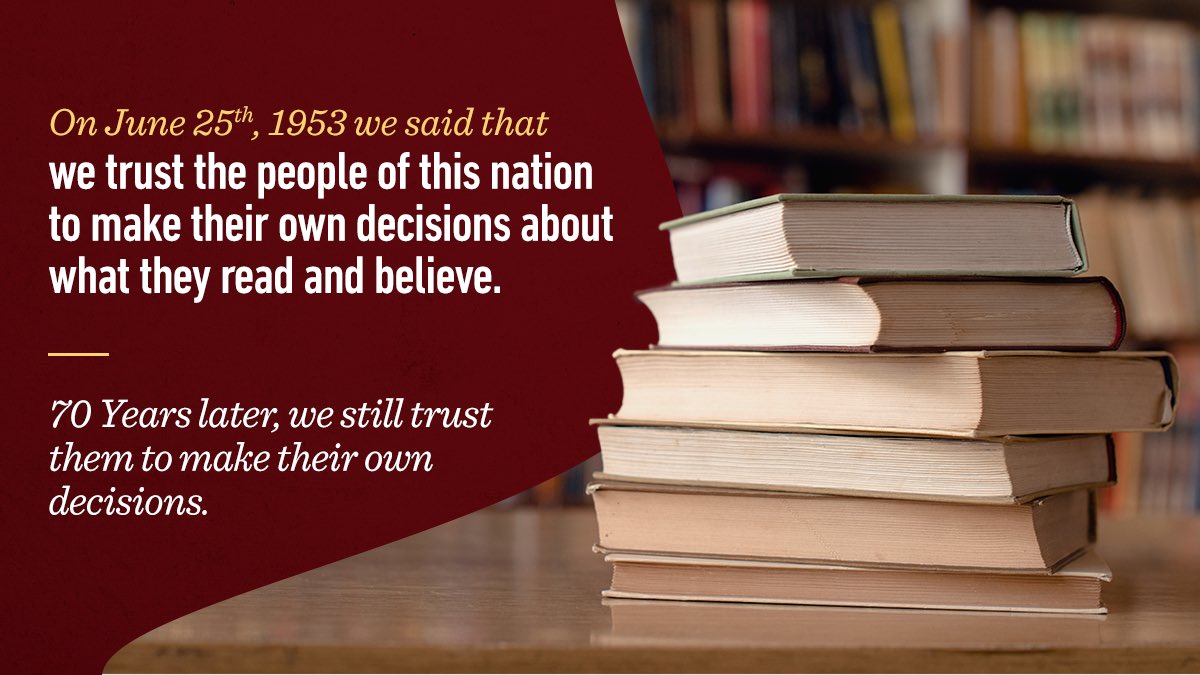 We trust Americans to make their own decisions about what to read and believe. Sign onto our campaign at UniteAgainstBookBans.org/freedomtoread   #UniteAgainstBookBans #FreedomToPublish