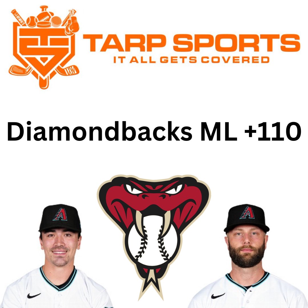 🚨FREE PICK🚨
Diamondbacks ML +110 risk 1 unit

For all VIP picks 👉 bit.ly/TarpSports

Who’s tailing?! 🔥🤩📈💎
#GamblingTwiitter #MLB