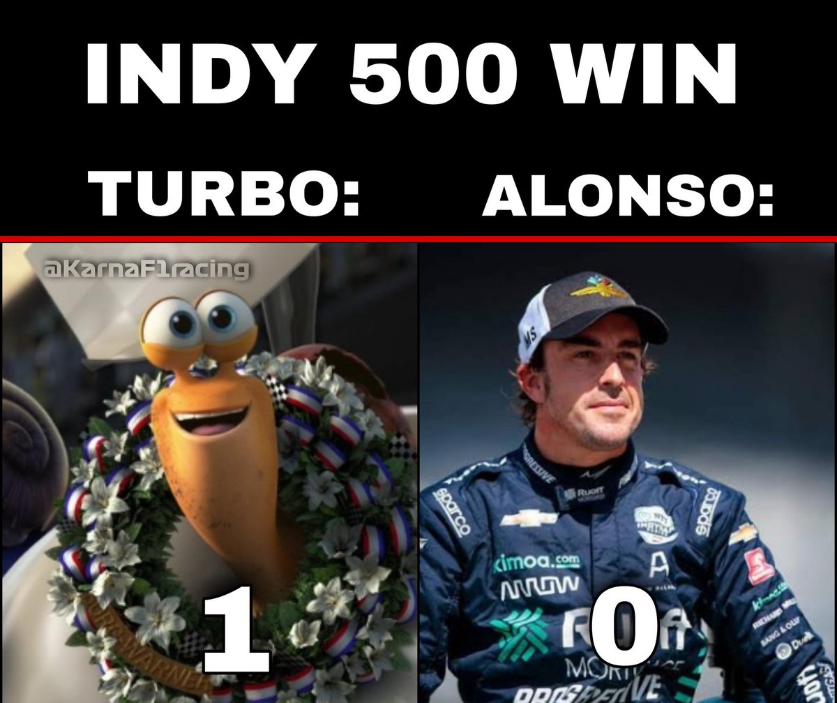 Fav si tu caracol favorito tiene más victorias en las Indy500 qué Fernando Alonso.